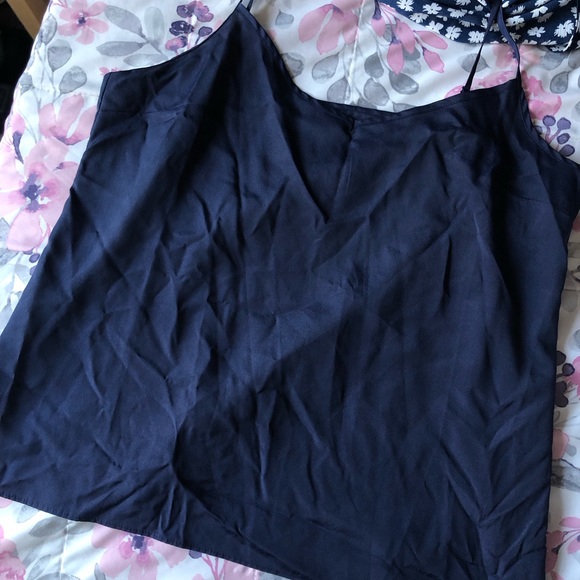 J.Crew Navy Flower Neck Tie Tank Top - Picture 5 of 5